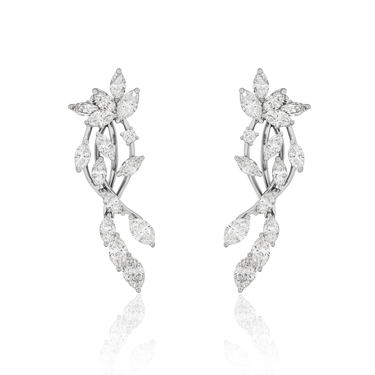 White Gold Diamond Drop Earrings 8.36ct TDW